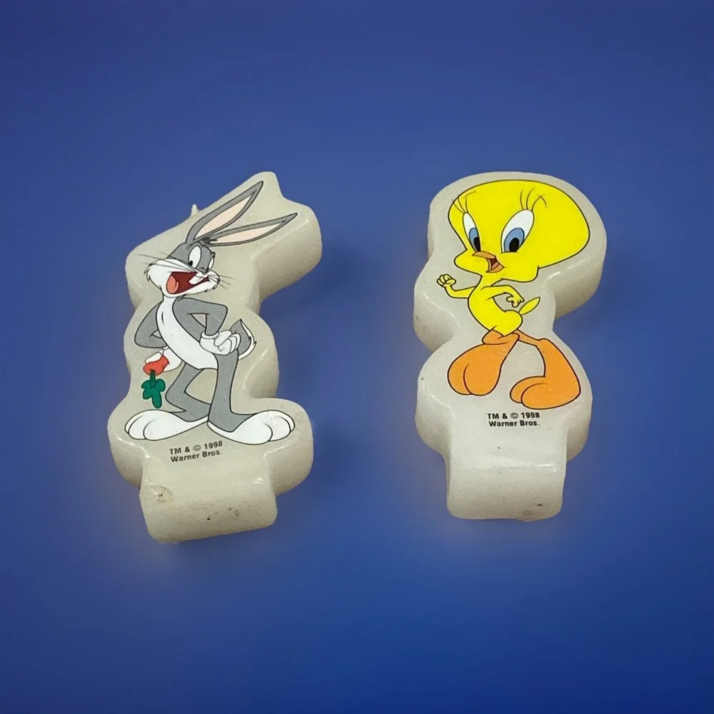 Vintage 1996 Bugs Bunny & Tweety Bird Birthday Party Candle Rare